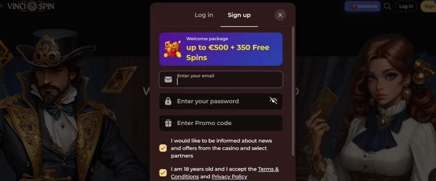 VinciSpin Login